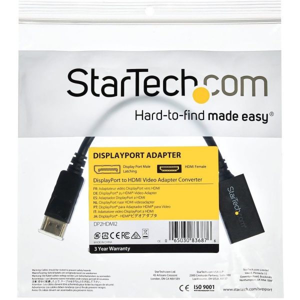 StarTech.com DisplayPort to HDMI Adapter, Passive DP 1,2 to HDMI Dongle, DP Male to HDMI Female Video Converter – Image 12