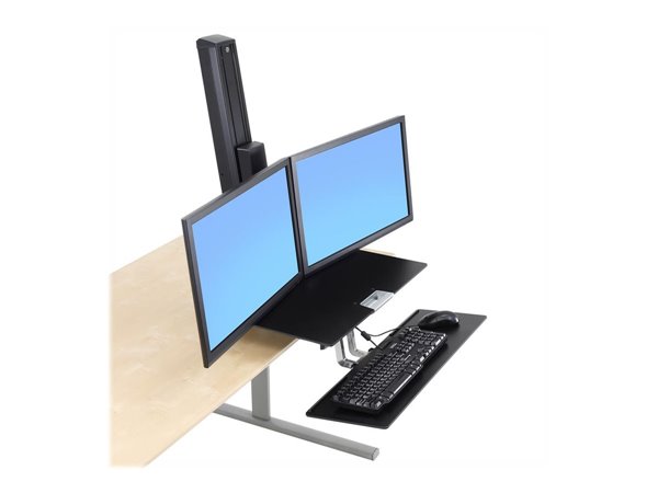 Ergotron WorkFit-S Dual Workstation - standing desk converter - rectangular - black – Image 4