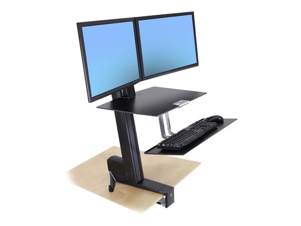 Ergotron WorkFit-S Dual Workstation - standing desk converter - rectangular - black – Image 5