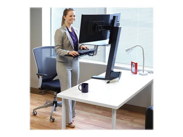 Ergotron WorkFit-S Dual Workstation - standing desk converter - rectangular - black – Image 6