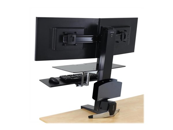 Ergotron WorkFit-S Dual Workstation - standing desk converter - rectangular - black – Image 7