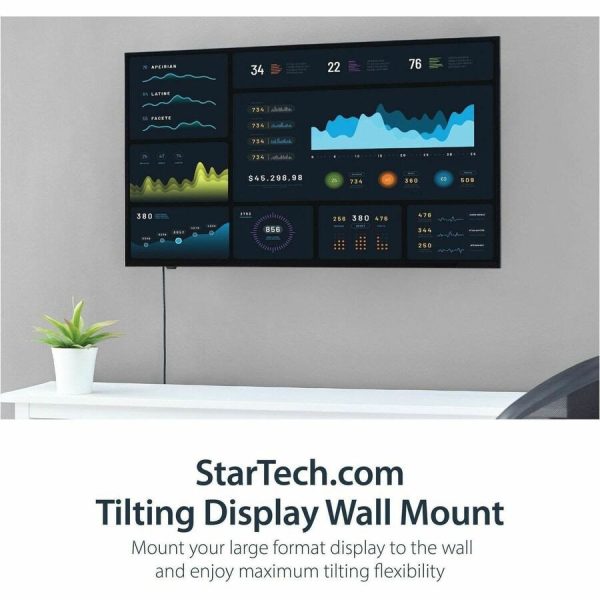 StarTech.com Flat Screen TV Wall Mount - Tilting - For 32 to 75 TV - Steel – Image 7