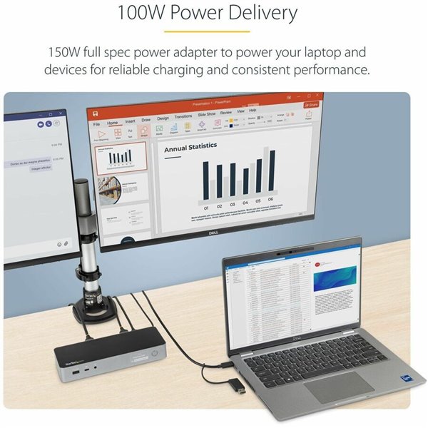 StarTech.com Universal Laptop Docking Station, Hybrid USB-C & USB-A Dock, Dual 4K DP/HDMI, 100W PD, Mac/Win/Chrome, GbE – Image 15
