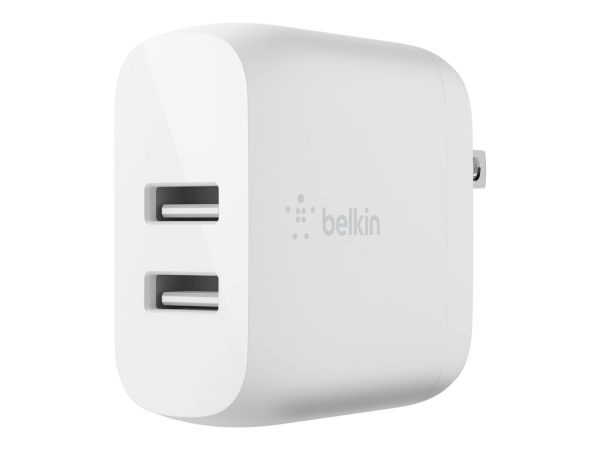 Belkin BoostCharge Dual USB-A Wall Charger 24 Watt + USB-A to Micro-USB cable - Power Adapter