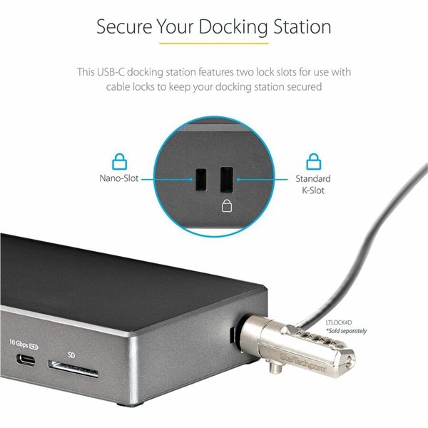 StarTech.com USB-C Dock - Triple 4K Monitor Docking Station - 2xDP/HDMI USB-C Dock, 100W PD - Docking Station – Image 13