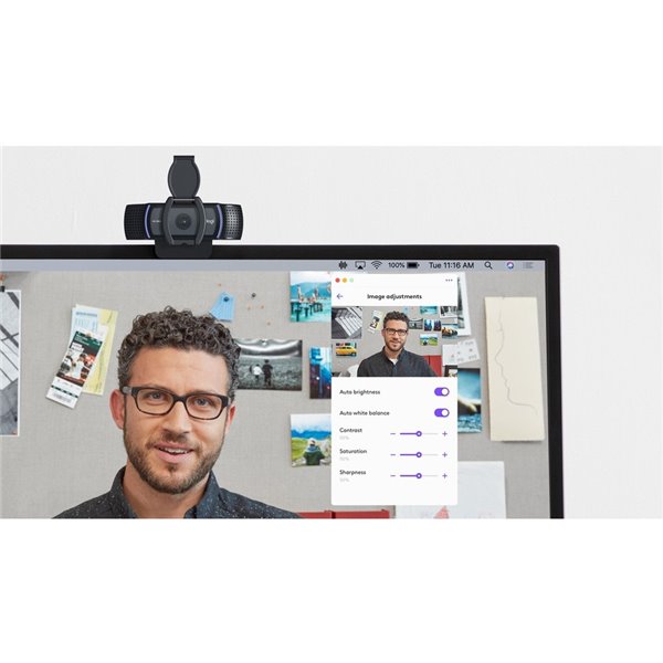 Logitech C920e Webcam - 3 Megapixel - 30 fps - Black - USB Type A - TAA Compliant – Image 10