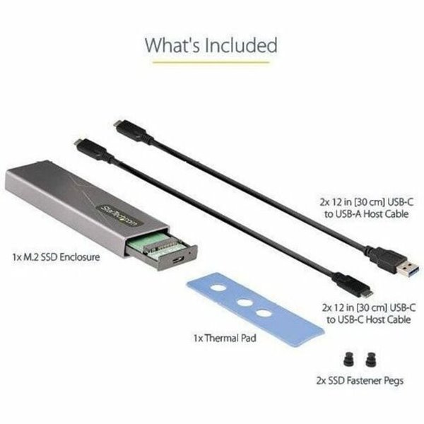 StarTech.com USB-C 10Gbps M.2 PCIe NVMe or M.2 SATA SSD Enclosure - Tool-free M.2 SSD Aluminum Case – Image 16