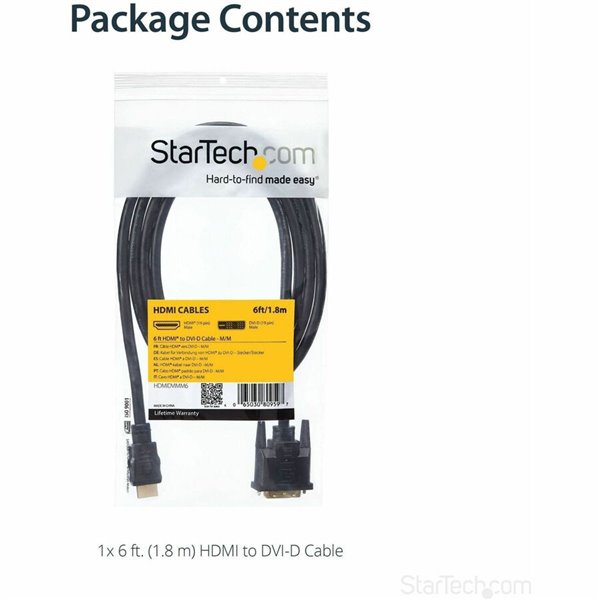 Câble HDMI à DVI-D 6 pi de StarTech.com - M/M - Câble d'adaptateur DVI à HDMI – Image 4